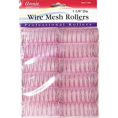 Annie Wire Mesh Rollers 1024 12 Count Pink Large 1 18 Inch 2 Pack