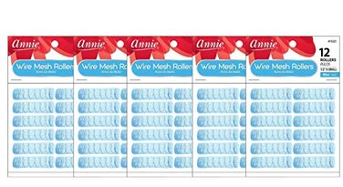 Annie Wire Mesh Rollers 1021 12 Count Blue XSmall 12 Inch 5 Pack