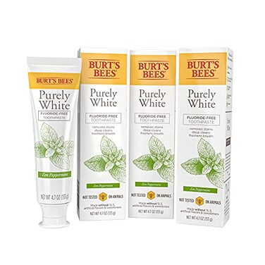 Burt's Bees Burts Bees Toothpaste Natural Flavor Fluoride Free Purely White Zen Peppermint 47oz 3 Count