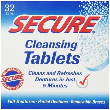 Secure Denture Cleanser 32 Tab By Denture Adhesive 1 Each