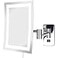 JERDON Rectangular Wall Mount Makeup Mirror Direct Wire Makeup Mirror with 5X Magnification and LED Lights Chrome Finish Model JRT710CLD