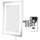 JERDON Rectangular Wall Mount Makeup Mirror Direct Wire Makeup Mirror with 5X Magnification and LED Lights Chrome Finish Model JRT710CLD