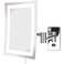 JERDON Rectangular Wall Mount Makeup Mirror Direct Wire Makeup Mirror with 5X Magnification and LED Lights Chrome Finish Model JRT710CLD
