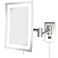JERDON Rectangular 65Inch x 9Inch Wall Mount Mirror Makeup Mirror with 5X Magnification and 155Inch Wall Extension Nickel Finish Model JRT710NL
