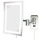 JERDON Rectangular 65Inch x 9Inch Wall Mount Mirror Makeup Mirror with 5X Magnification and 155Inch Wall Extension Nickel Finish Model JRT710NL