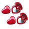 mollensiuer 5 Pieces Mini Heart Shaped Eyeshadow Palette Refillable Eye Shadow Dispenser Empty Lipstick Container Case Travel Plastic Cosmetic Container with Mirror for DIY Makeup Container Red