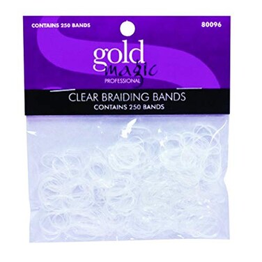 Gold Magic Clear Elastic Braiding Bands 4 Packs