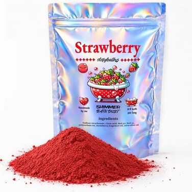 Stsfybaths Shimmer Bath Bomb Red Large
