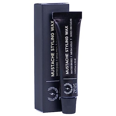 ZEUS Mega Hold Mustache Wax for Strong Styling Shape Control 034 fl oz