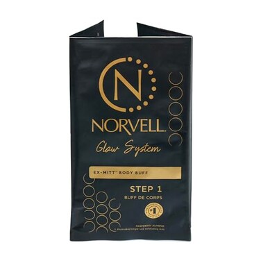 Norvell Pre Sunless Tan Body Buff eXmitt Exfoliate Prime and pH Balance 1 DisposableSingleUse Exfoliating Mitt for use before Self Tanner