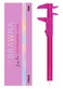 BRAWNA 1 Pc Brow Pro Measuring Tool Double Scale Eyebrow Ruler for Microblading Eyebrow Mapping Caliper Vernier PMU Supplies Eyebrow Calipers Ruler Plastic Pink