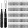 MAPVOLUT 120Pcs Micro Eyebrow Brush with Cap Brow Lamination Brush Spoolies for Brow Eyelash Brush Lash Filler Lift And Tint Tools for Brows and Lashes Comb Extensions