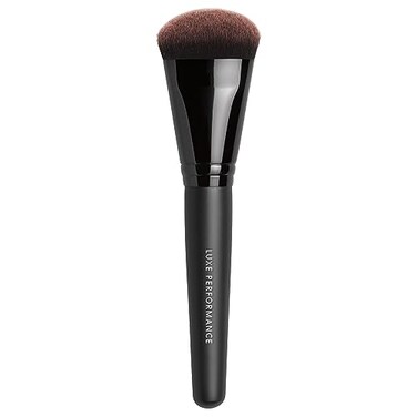 bareMinerals Luxe Performance Synthetic Face Brush for Flawless Coverage Pair with Liquid or Pressed Powder Foundation Vegan