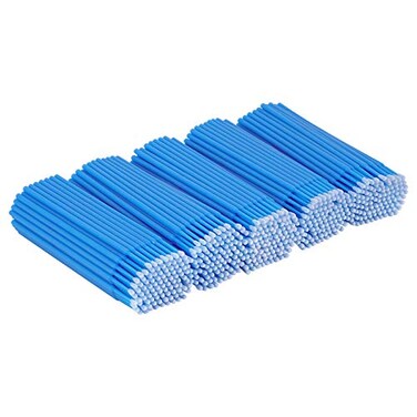 Cuttte 500PCS Disposable Micro Swabs for Eyelash Extension Micro Applicators Eyelash Swabs for Makeup Application Blue Head Diameter 25mm