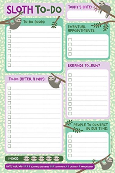 PETER PAUPER Sloth Daily Planner and Note Pad