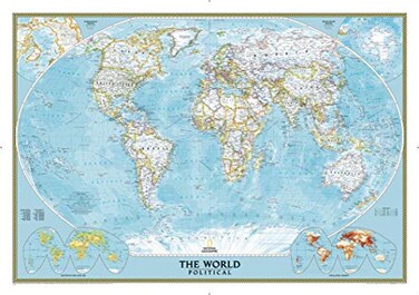 National Geographic World Wall Map Classic Laminated 435 x 305 in Reference Map