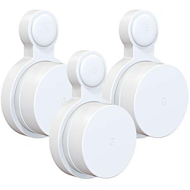 Pefecon Outlet Wall Mount for Google WiFi AC1200 Cable Management Space Saving Easy to Move Wall mount holder for Google WiFi2020 modelRound Plug3 Pack