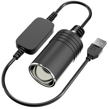 BFXM USB to Cigarette Lighter Adapter 10W USB Male to 12V Cigarette Lighter Socket Cable for Dash Cam Radar Detector Car Fan Electronic GPS Led Light