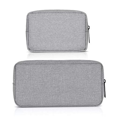 ERCRYSTO Universal ElectronicsAccessories Soft Carrying Case Bag Durable LightweightSuitable for Outgoing Business Travel and Cosmetics Kit SmallBigGray