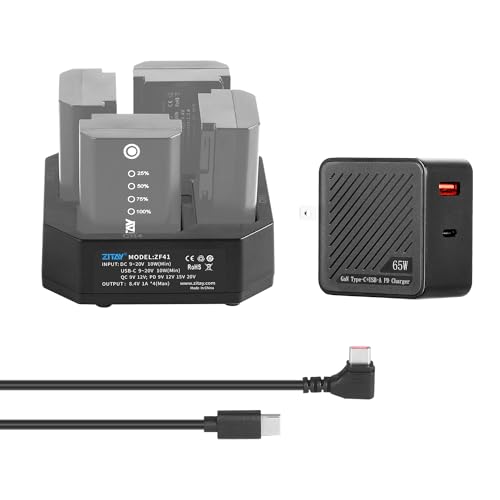 zitay Zitay 4channel Type C Station With Pd Quick Charger Adapter For Sony NPFZ100 Batteries 65W