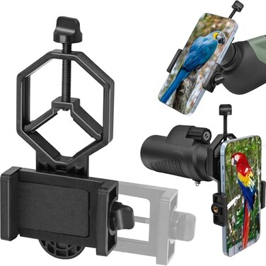 Tydeux Metal Smartphone Telescope Adapter Camera Mount Universal Phone Mount Work with for Telescope Spotting Scope Microscope Monocular Binocular