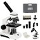 Wevision M2 Dual Power Supply Compound Monocular Microscope 40X2000X for Adults Students AllMetal STEM Lab Kit with Glass Optics Dual LED Slides Carry Case