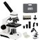 Wevision M2 Dual Power Supply Compound Monocular Microscope 40X2000X for Adults Students AllMetal STEM Lab Kit with Glass Optics Dual LED Slides Carry Case
