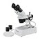 AmScope SE306RPZ Forward Binocular Stereo Microscope WF10x and WF20x Eyepieces 10X80X Magnification 2X and 4X Objectives Upper and Lower Halogen Light Source Pillar Stand 120V White