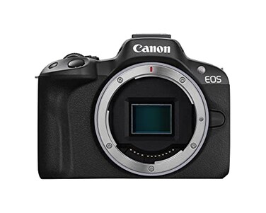 Canon EOS R50 Mirrorless Vlogging Camera Body OnlyBlack RF Mount 242 MP 4K Video DIGIC X Image Processor Subject Detection Tracking Compact Smartphone Connection Content Creator