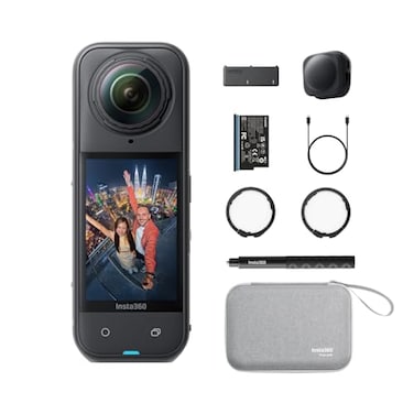 Insta360 X5 Essentials Bundle Waterproof 8K 360 Action Camera Leading Low Light Invisible Selfie Stick Effect Rugged and Replaceable Lens 3Hour Battery Builtin Wind Guard Stabilization