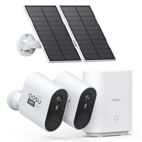 أوسو Aosu Solar Security Cameras Wireless Outdoor 2cam Kit