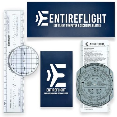 EntireFlight E6B Flight Computer Aviation Plotter Manual Box Set Essential Pilot Accessories and Aviation Tools for Your Flight Bag Use with IFR VFR Sectional Charts Flight Calculator