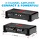 BOSS Audio Systems R1002 2 Channel Car Amplifier 200 High Output 28 Ohm Stable LowHigh Level Inputs Full Range Bridgeable Bass for Subwoofer