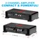 BOSS Audio Systems R1002 2 Channel Car Amplifier 200 High Output 28 Ohm Stable LowHigh Level Inputs Full Range Bridgeable Bass for Subwoofer