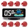 ELSNU Car Parking Sensors Kit Reverse Parktronic System Auto Electronics Vehicle Backup Assistant Reverse 8 Sensor Red