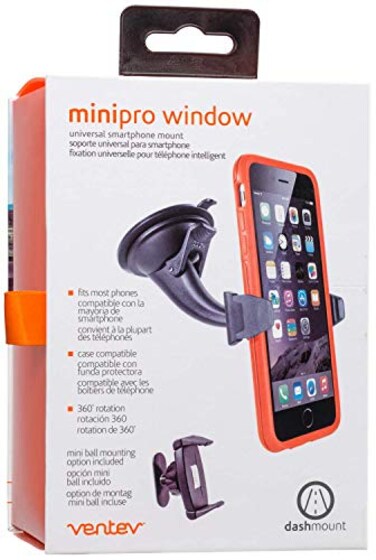Ventev Car Mount Low Profile 360 Degree Rotation MultiAngle Viewing Heavy Duty Suction Cup Adjustable Brackets to Secure Smartphone Compatible with iPhone Samsung LG HTC Google Lenovo