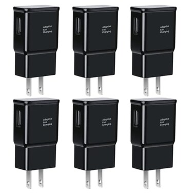 Eversame 6Pack USB Charger Fast Charging Block Android Phone Rapid USB Wall Charger Compatible with Samsung Galaxy S21S20S10S10eS10 PlusS9S9 PlusS8S8 PlusS7S6Note 10Note 9Note 8LGHTC iPhone