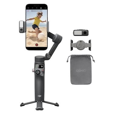 DJI Osmo Mobile 7P Gimbal Stabilizer for iPhone Android Native Tracking Lighting 3Axis Phone Gimbal Quick Launch OneTap Edit Builtin Extension Rod Tripod 10hrs Use Phone Charging
