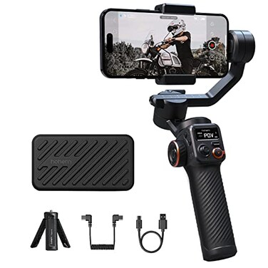 Hohem iSteady M6 Gimbal Stabilizer for Smartphone 3Axis Cell Phone Stabilizer Builtin OLED Display 400g Payload Reverse Charging Android and iPhone Gimbal with Inception Motion Timelapse