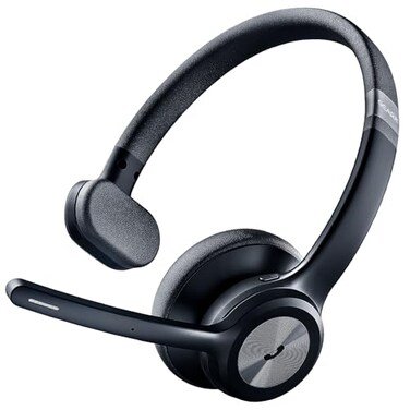GEARit Wireless Bluetooth Headset with Mic 35 Hrs Talk Time for Trucker wNoise Cancelling Microphone Mute Button Easy to Set Up Wireless for Work Phone Calls Homes Offices