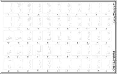 Online-Welcome Arabic Transparent Keyboard Stickers with White Letters for Any Pc Computer Laptops Desktop