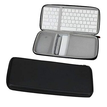 Hermitshell Hard Travel Case for Apple Magic Keyboard MLA22LLA Trackpad 2 MJ2R2LLA Mouse Bluetooth PU Black