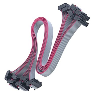 Antrader 6 Pieces 254 mm Pitch 10 Pin FF IDC Flat Ribbon Cable Connector Dual Row Data Cable 30cm
