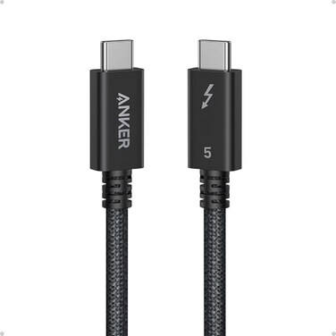 Anker Prime Thunderbolt 5 Cable 33 FT USB C to USB C Cable 240W Charging 80Gbps Data Transfer Up to 120Gbps Bandwidth 8K4K Displays for iPhone 16 MacBook and More Thunderbolt 5Certified