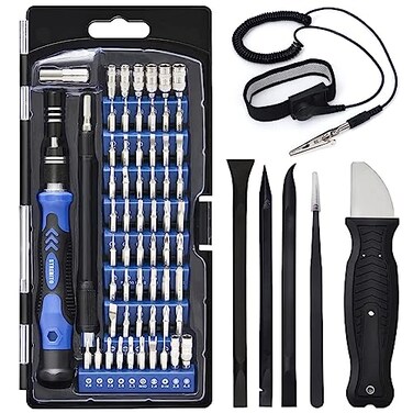 STREBITO Precision Screwdriver Set 79 in 1 Screwdriver Kit with 58 Bits Anti Static Wrist Strap Magnetic Driver Electronics Repair Tool Kit for Computer iPhone Laptop Cell Phone Macbook PS45