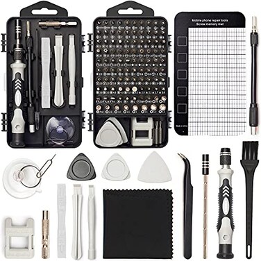 STREBITO Precision Screwdriver Set 124Piece Electronics Tool Kit with 101 Bits Magnetic Screwdriver Set for Computer Laptop Cell Phone PC MacBook iPhone Nintendo PS4 PS5 Xbox Repair