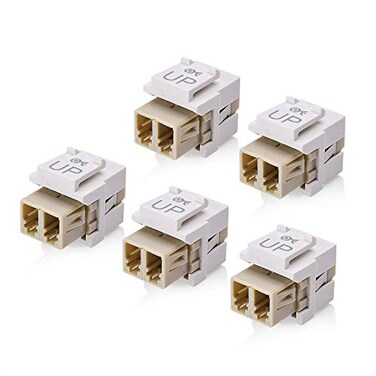 Cable Matters 5Pack LC UPC Duplex Fiber Optic Keystone Coupler Jack OM1OM2OM3OM4 Multimode OS2 Single Mode Support