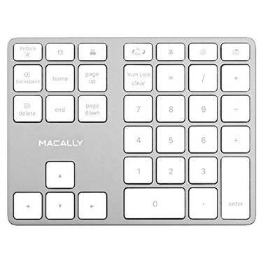 Macally Bluetooth Number Pad for Laptop Rechargeable Wireless Numeric Keypad Slim 35 Key Wireless Number Pad Keyboard for Data Entry 10 Key Numpad Compatible with Mac MacBook iPad PC Windows