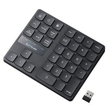 SurnQiee Wireless Numeric Keypad 24G Rechargeable Number Pad 35Keys for Efficient Data Input