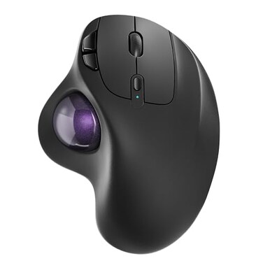 Nulea M501 Wireless Trackball Mouse Rechargeable Ergonomic Easy Thumb Control Precise Smooth Tracking 3 Device Connection Bluetooth or USB Receiver Compatible for PC Laptop Mac Windows